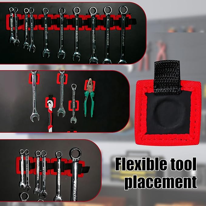 4-Piece Flexible Magnetic mini Tool Pad & Tray holder, No-Screw Storage Magnetic Mat for Garage & Workshop, Space-Saving Organization, Auto Repair Tools (4 pcs)