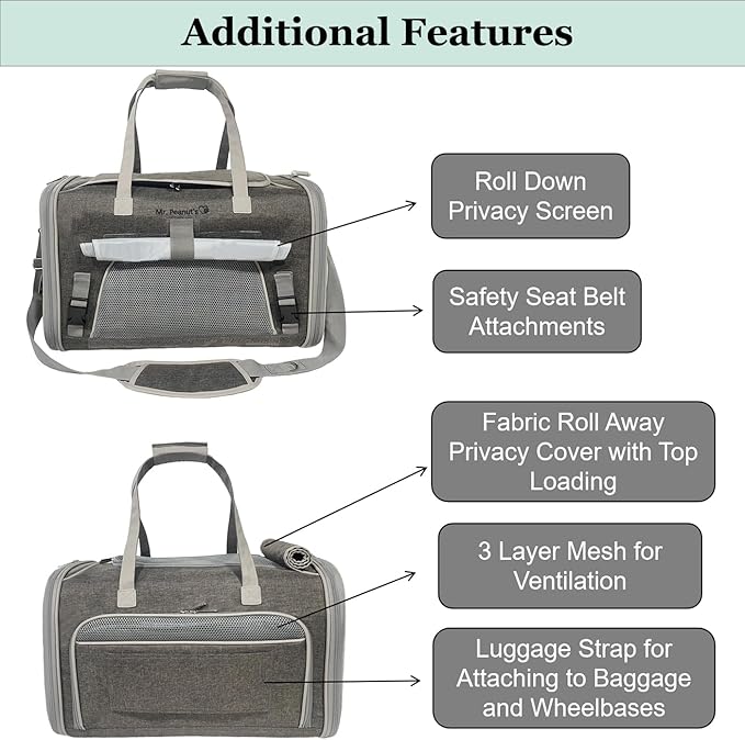 Mr. Peanut's Gold Series Big Apple XL Size Airline Compliant Expandable Pet Carrier V3.0 (Deja Blue)