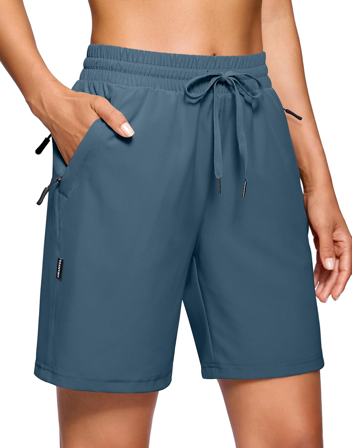 SANTINY Women's Hiking Shorts - Lightweight Quick-Dry with 3 Zipper Pockets | 7''/9'' Sizes