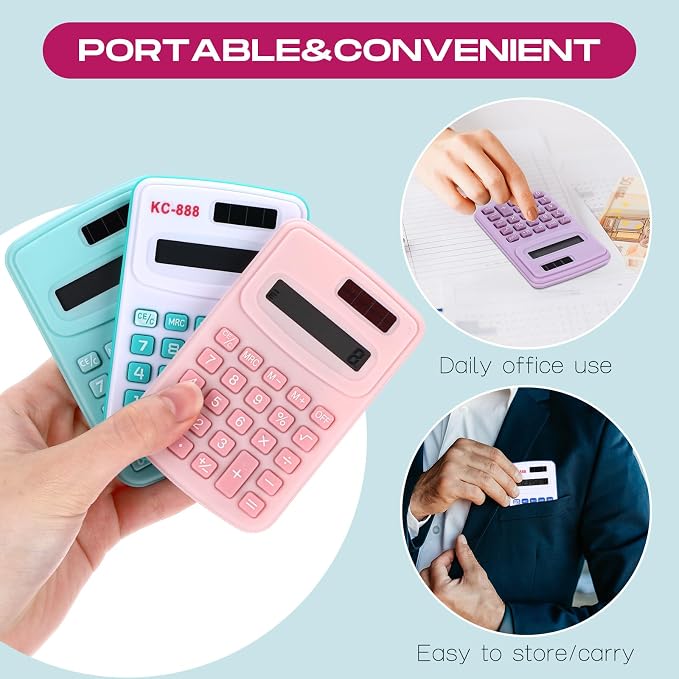 Flutesan 30 Pack Pocket Calculator Small Battery Powered Bulk Mini Size 4