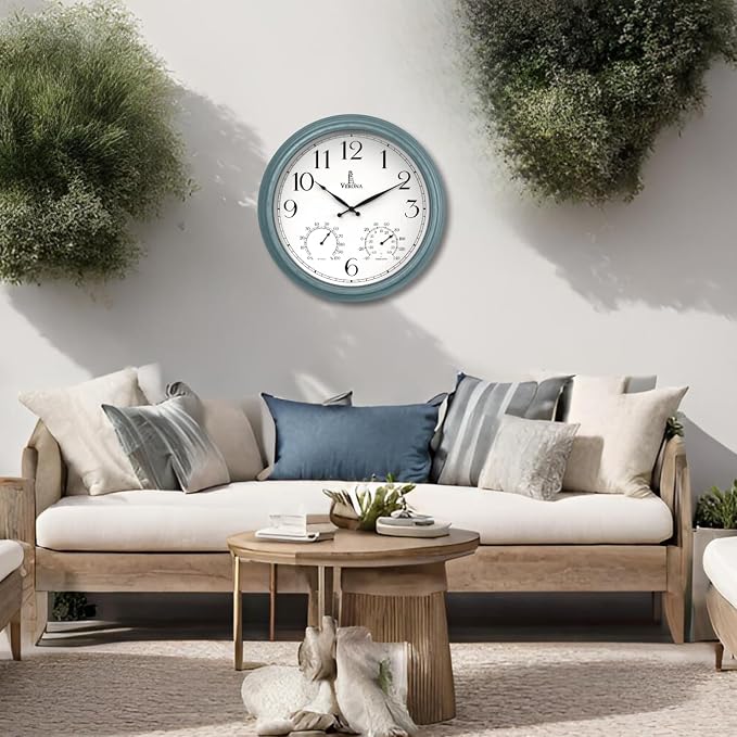 18 inch Outdoor Clocks for Patio Large Waterproof
