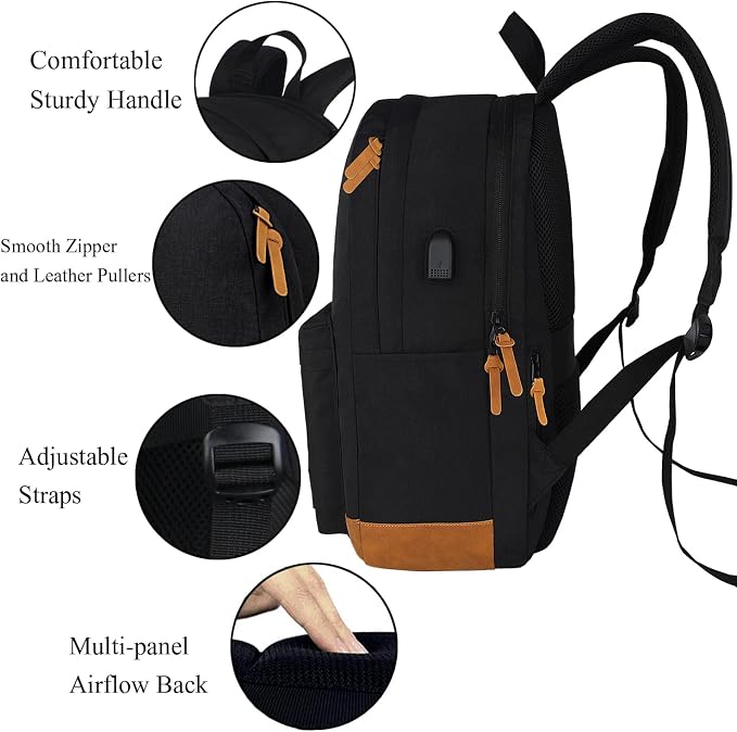 SUPACOOL Casual Laptop Backpack, Lunch bag, Pencil bag, School backpack