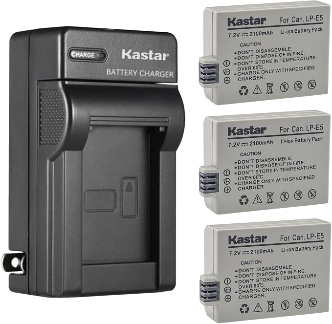 Kastar 3-Pack Battery and AC Wall Charger Replacement