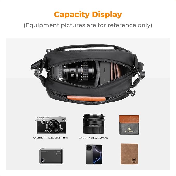 K&F CONCEPT Camera Sling Bag Crossbody Bag Waterproof Camera Shoulder Backpack