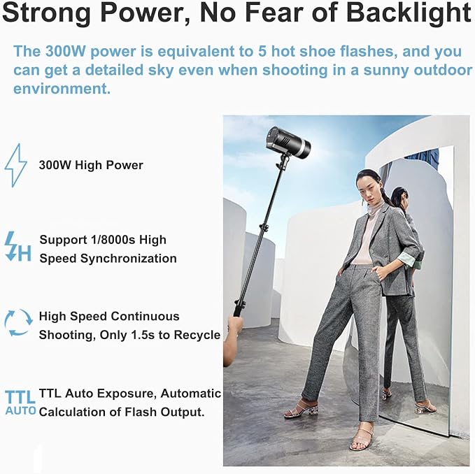 Godox AD300 Pro Strobe Light Photography Lighting Kit, 2.4G TTL 1/8000s HSS