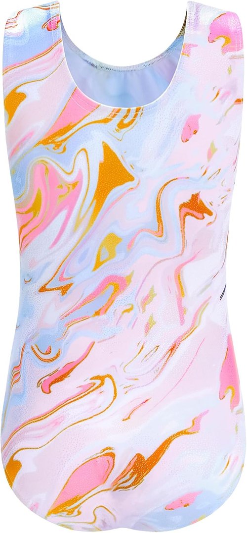 Domusgo Girls Gymnastics Leotards - Sleeveless One-Piece Outfit with Matching Shorts | Perfect for Tumbling