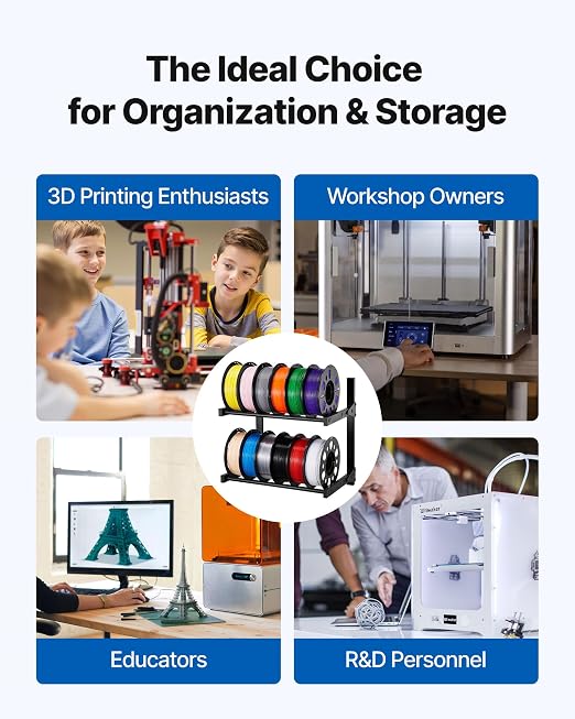 VEVOR Wall Mount Printer Filament Storage Rack, 2-Tier Wall Bracket Storage