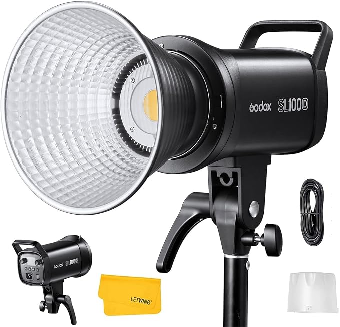 Godox SL100D LED Video Light, 100W TLCI≥97 CRI≥96, 5600K Continuous Lighting