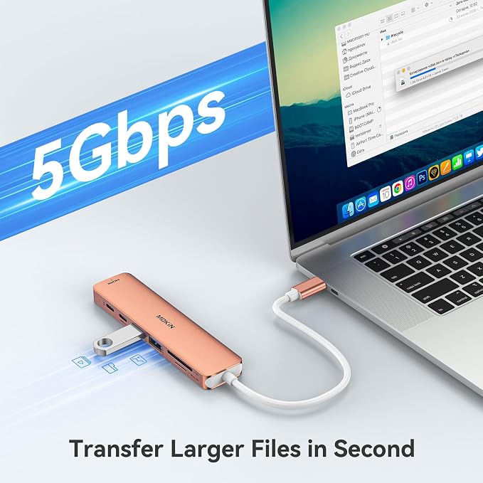 USB C Hub HDMI Adapter for MacBook Pro/Air, MOKiN 7 in 1 USB C Dongle