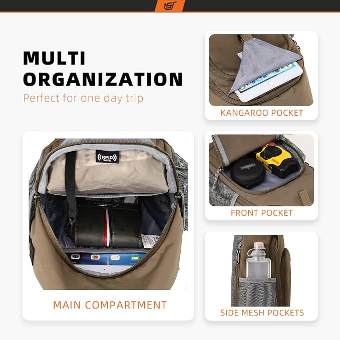 SKYSPER Sling Bag RFID Crossbody Sling Backpack Cross Body Shoulder Bag Travel