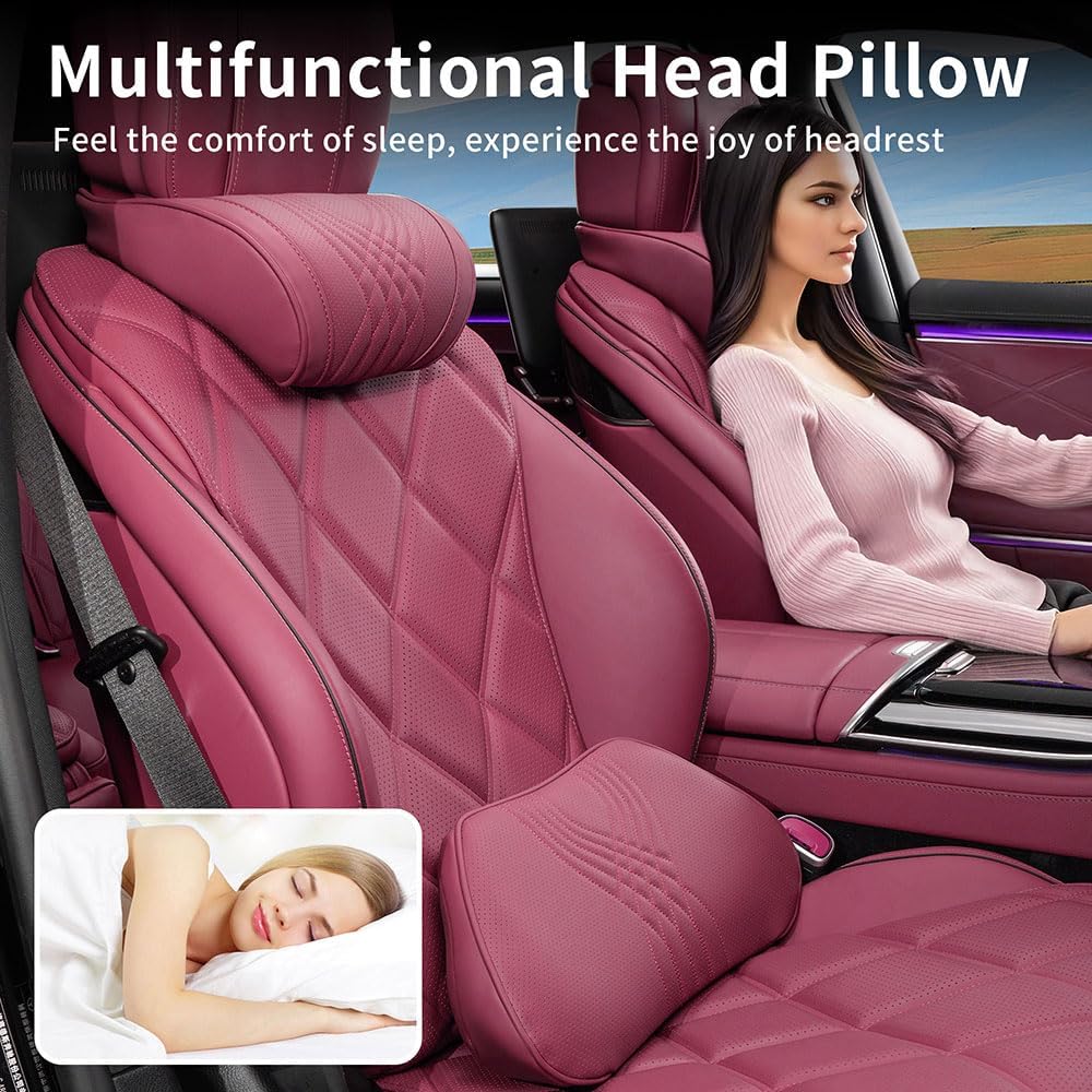 Lumbar Support Pillow for Driving Seat, Office Chair, Red, 1PC