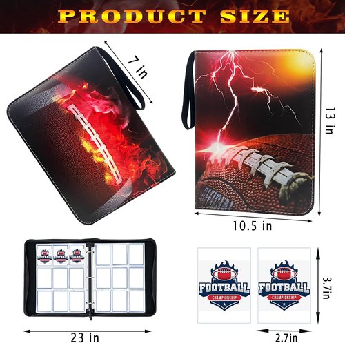 Football Card Binder - 900 Pockets Trading Card Holder with Sleeves | Durable Storage Organizer