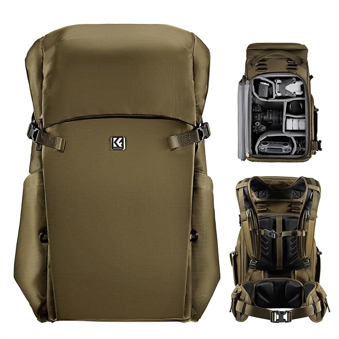 K&F CONCEPT Camera Backpack, 30L Large Capacity Camera Bag, Waterproof DSLR