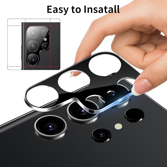 3 Pack Camera Lens Protector for Samsung Galaxy S25 Ultra, Tempered Glass