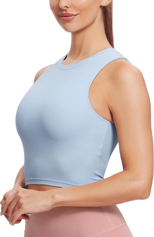 Natural Feelings Nudi Sports Bras - Removable Padded Yoga Tank Tops for Women | Sleeveless Fitness Crop Tops