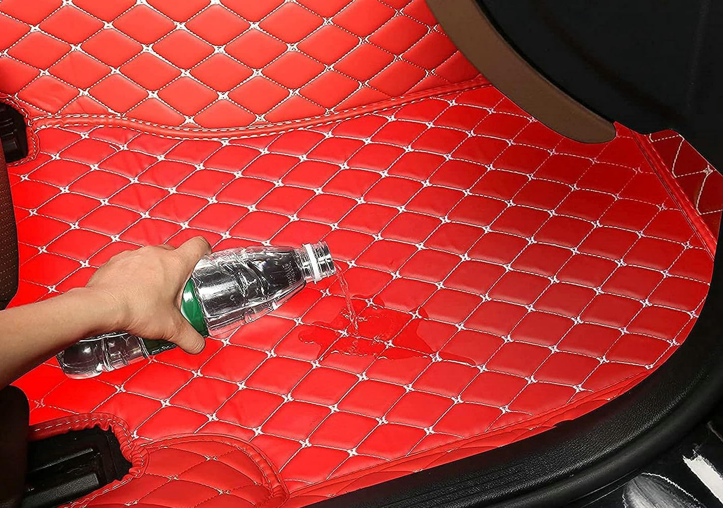 Custom Artificial Leather Waterproof All-Weather Car Floor Mats Fit for 99% Sedan SUV Sports Car Vehicle Car Mat (Gray Black Beige)