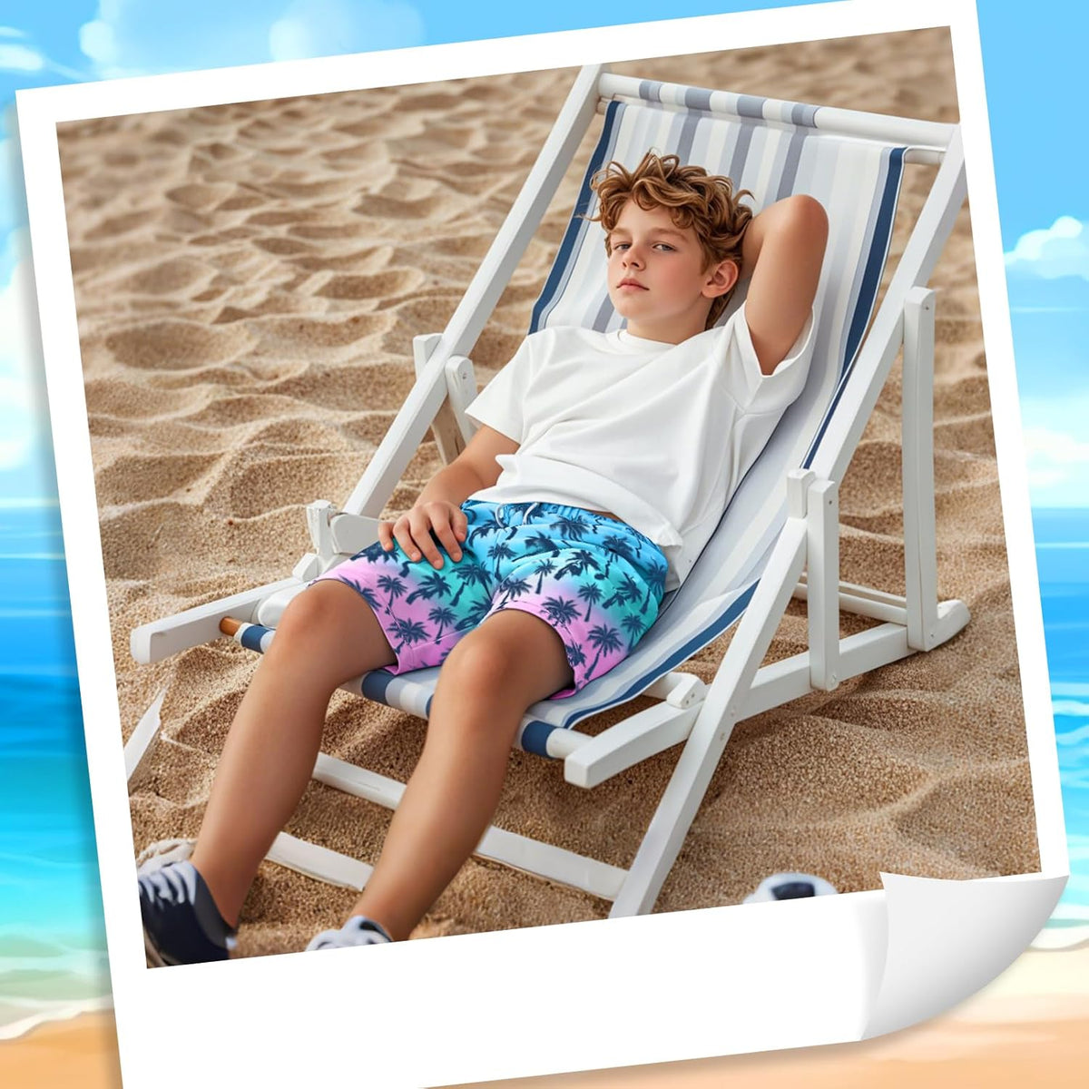 Skiennix Boys Swim Trunks - Quick Dry Swim Shorts with Compression Liner | Kids Bathing Suit (10-12)
