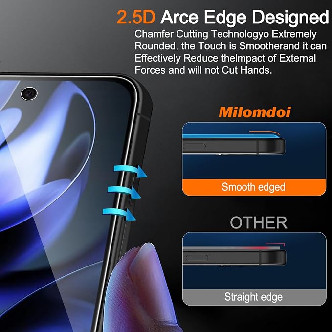 Milomdoi 3 Pack Tempered Glass for Google Pixel 9A Screen Protector