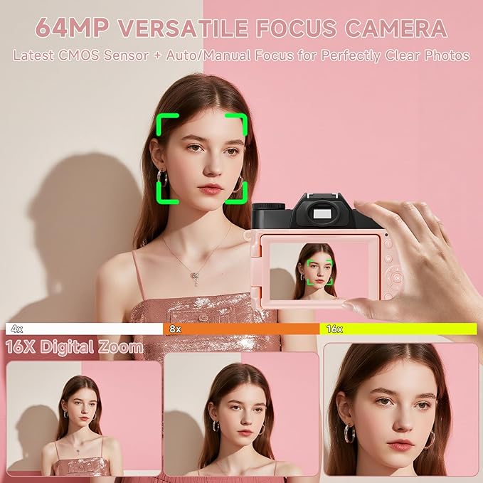 6K Digital Camera for Photography Autofocus, 64MP WiFi Vlogging Camera for
