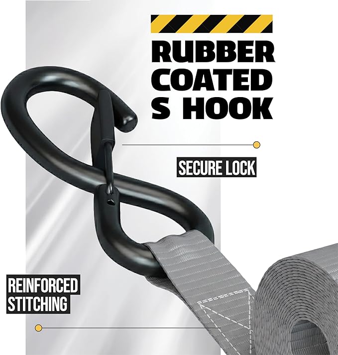 AUGO Retractable Ratchet Straps | 2 Heavy Duty Ratchet Straps Self Retractable Tie Downs with Soft Loops & Storage Bag for Motorcycle, Truck, Trailer, Cargo Van | 1200 Lb Break Strength 1” x 10’
