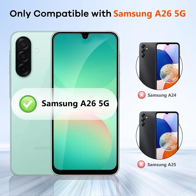 3+3 Pack for Samsung Galaxy A26 5G Privacy Screen Protector & Phone Camera Lens