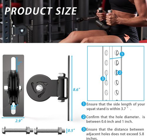 J Bryant Pulley System for Power Rack - Heavy Duty Cable Pulley Attachment for 2x2, 2x3, 3x3 Racks
