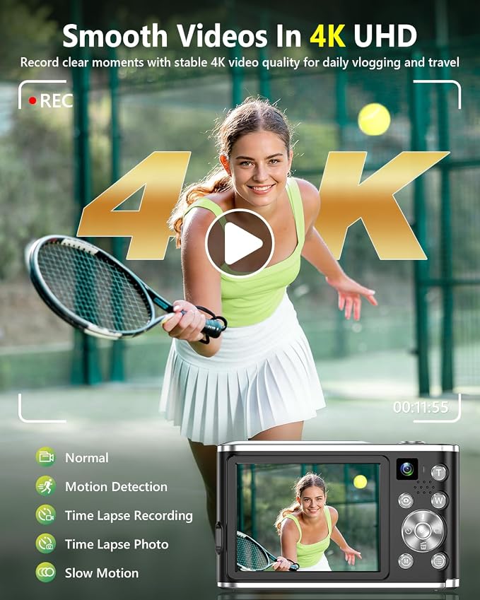 2026 Upgraded 4K Digital Camera