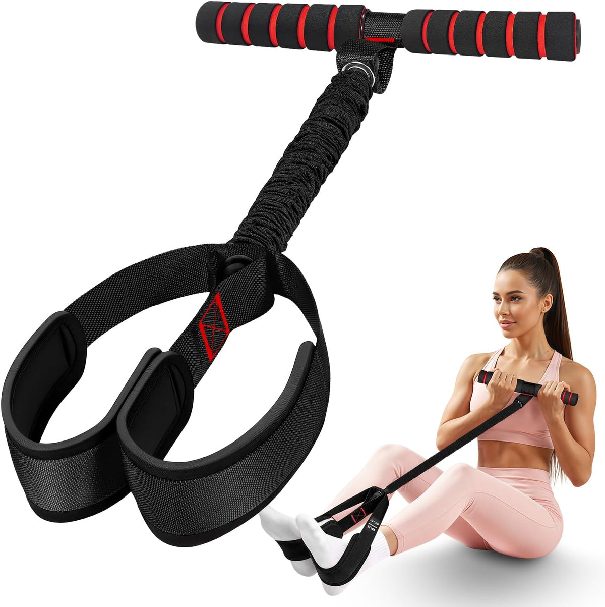 Pedal Resistance Bands - Upgrade Women’s Exercise Bands for Full Body Training | Core, ABS, Legs, Glutes