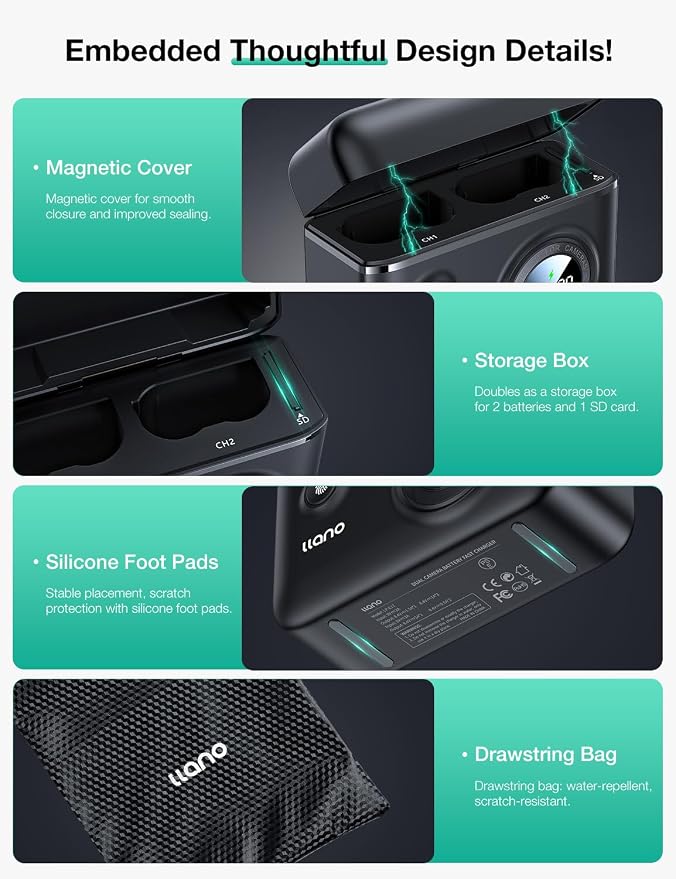 llano CS2 EN-EL15c EN-EL15b Camera Battery Charger