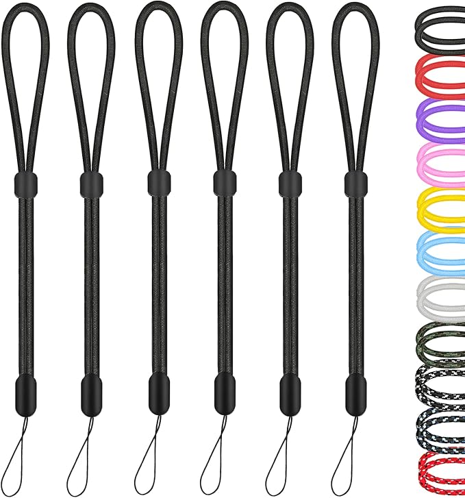 Hukado Hand Wrist Strap Lanyard, 6 Pack 8inch Adjustable Nylon Wristlet Straps