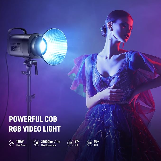 NEEWER CB100C 130w RGB LED Video Light, APP/2.4G Control 360° Full Color