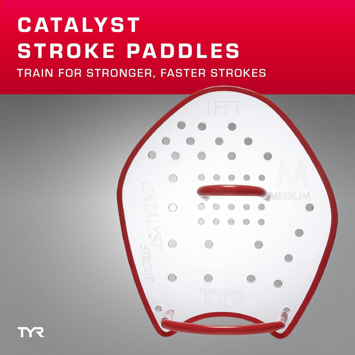 TYR Catalyst Stroke Swim Paddles - Durable Adult Training Fins for Strength & Technique Improvement