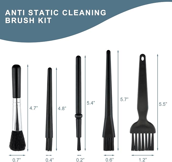 5 PCS Mini Keyboard Cleaning Brushes Kit, PP Handle Nylon Anti Static
