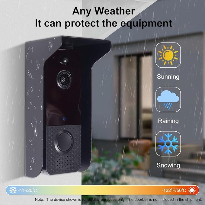 Metal Doorbell Cover Weatherproof, Doorbell Rain Cover, Anti Glare Sun Shade