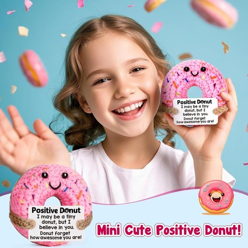 Graduation Inspirational Gifts | Positive Motivational Support Crochet Donut - Perfect for Women, Teachers & Graduates
