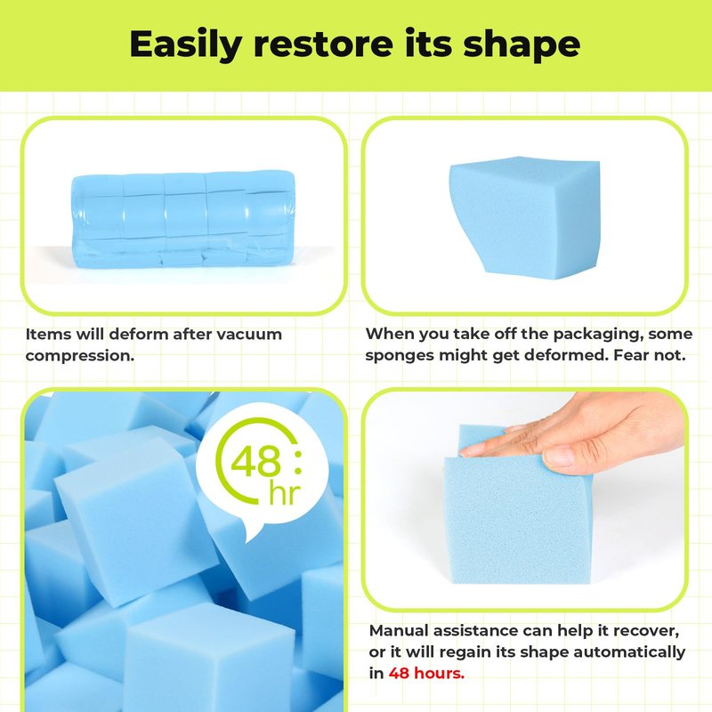 TRENDBOX Foam Cube, 100 PCS of 3.15 x 3.15 x 3.15 Inch Soft Blocks, Gymnastics, Rock Climbing, Trampoline and Other Sports Cushion Pads, Indoor Park Foam Pit Filler - Light Blue ...