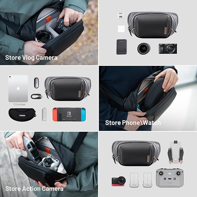 PGYTECH OneGo Solo V2 Camera Sling Bag, 4L Camera Chest Bag Crossbody Fanny Pack