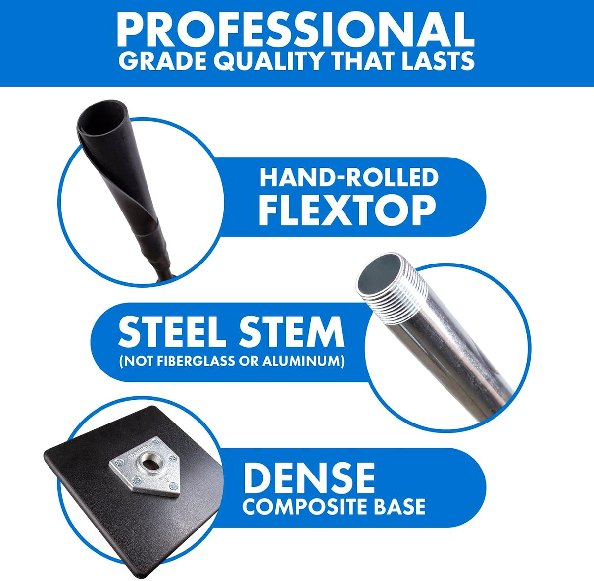 Tanner Tee - Adjustable Pro Batting Tee for Baseball & Softball | Steel Shaft, Rubber Top, 26"-43" Height