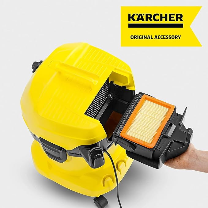 Kärcher Flat Pleated Filter for Karcher Wet Dry Vacuum - Compatible with WD 4, WD 5/P and WD 6 P S Wet Dry Vacs - Reusable Filter