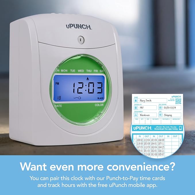 uPunch 300 Time Cards for Green HN3000 AutoAlign Time Clocks