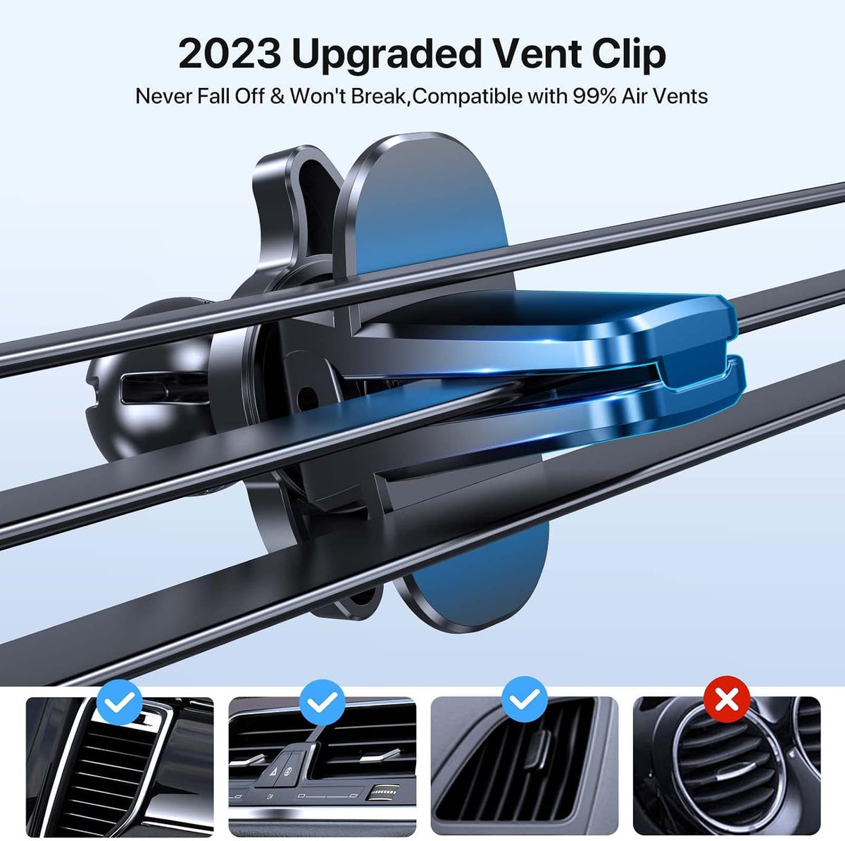 Universal Phone Mount for Car, Reliable Suction Hands-Free Car Phone Holder Mount, Automobile Cell Phone Holder Car for Dashboard Windshield Vent Fit for All Smartphones