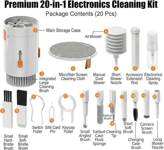 20-in-1 Phone Cleaning Kit and Keyboard Cleaning Kit, Professional Electronics