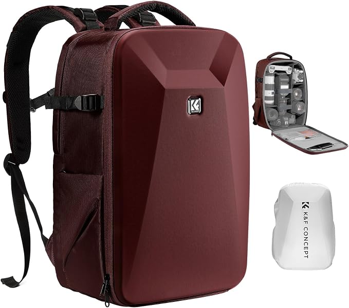 K&F CONCEPT Camera Backpack, Hardshell Photography DSLR Camera Bag