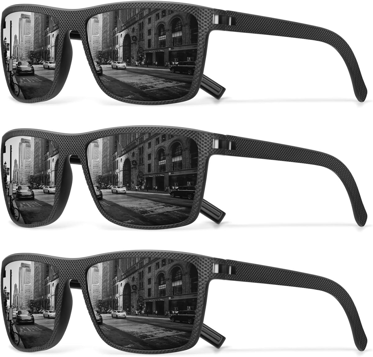 Skiennix Square Polarized Sunglasses - Vintage Style UV Protection Goggles for Men | Lightweight Frame