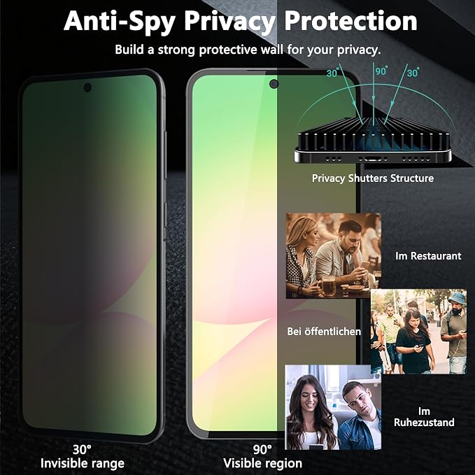 Privacy Screen Protector for Samsung Galaxy A56, 1+2 Pack TPU Anti-Spy Film