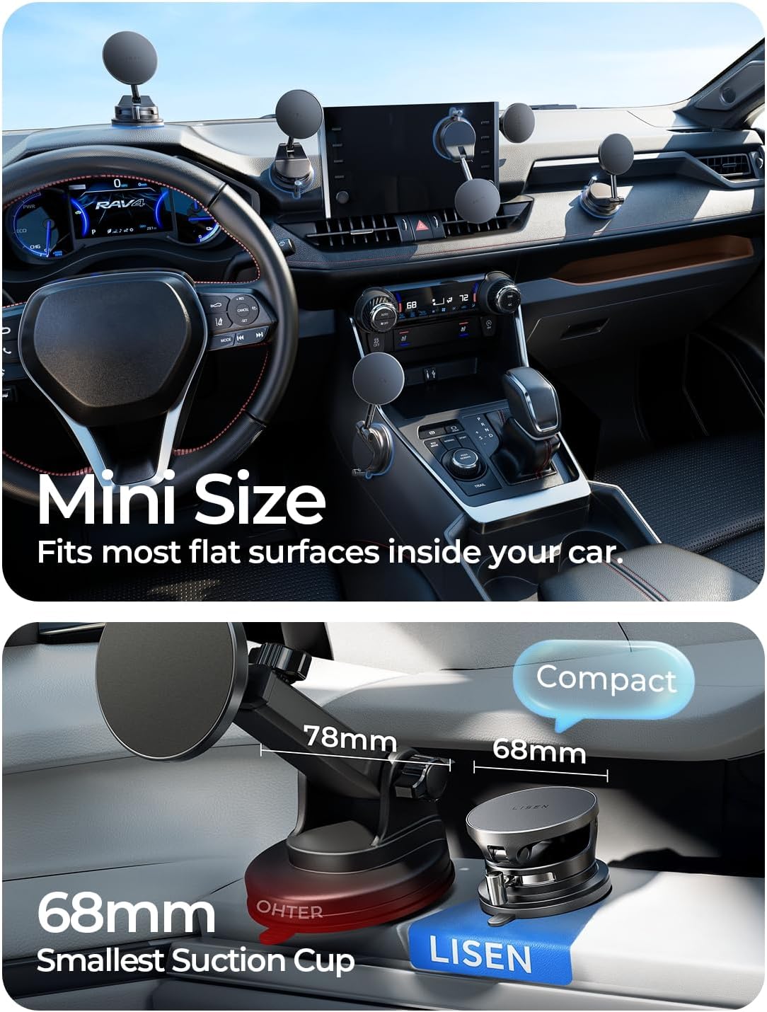 LISEN 15W Magsafe Car Mount Charger for iPhone 18 Pro Max, Magnetic Wireless Car Charger, Suction Phone Mount, Vacuum Magnetic Phone Holder for Carfor iPhone 18 Pro Max 17 16 15 14 13 12 Samsung Pixel