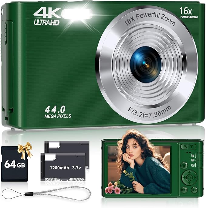 Digital Camera, FHD 4K Autofocus Compact Digital Cameras