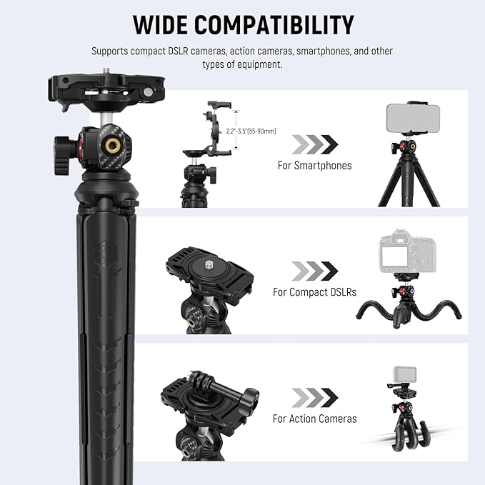 NEEWER Tripod for iPhone with Remote, Mini Flexible Phone Tripod Stand Vlog