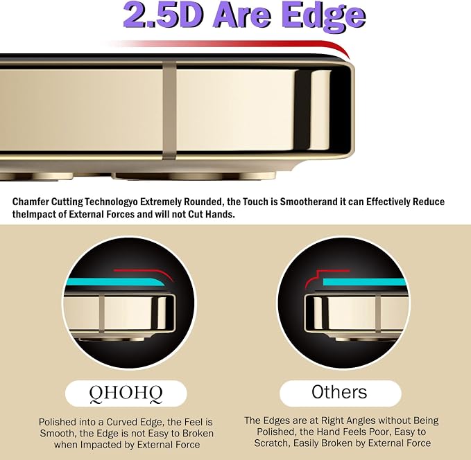 QHOHQ 3 Pack Screen Protector for iPhone 14 Pro 6.1 Inch
