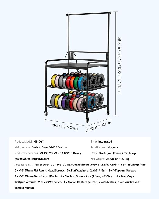 VEVOR 3D Printer Filament Storage Rack